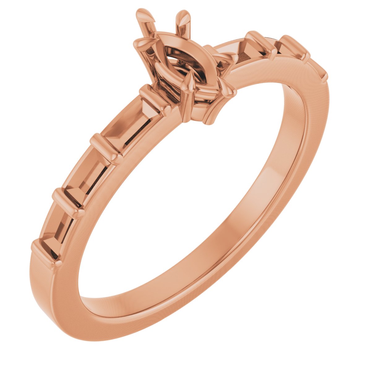 Claw-Prong Accented Engagement Ring