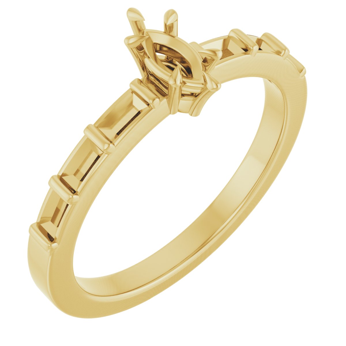 Claw-Prong Accented Engagement Ring
