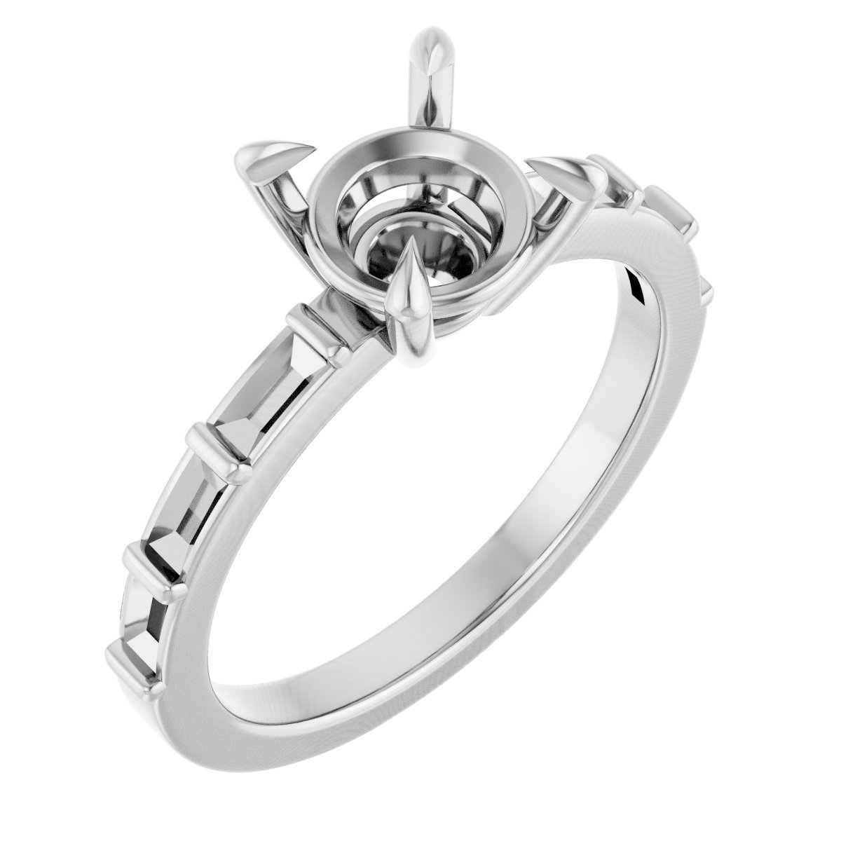 Claw-Prong Accented Engagement Ring