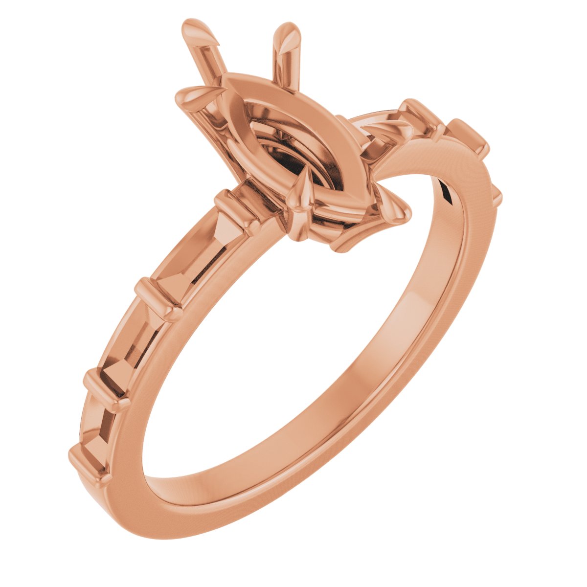 Claw-Prong Accented Engagement Ring