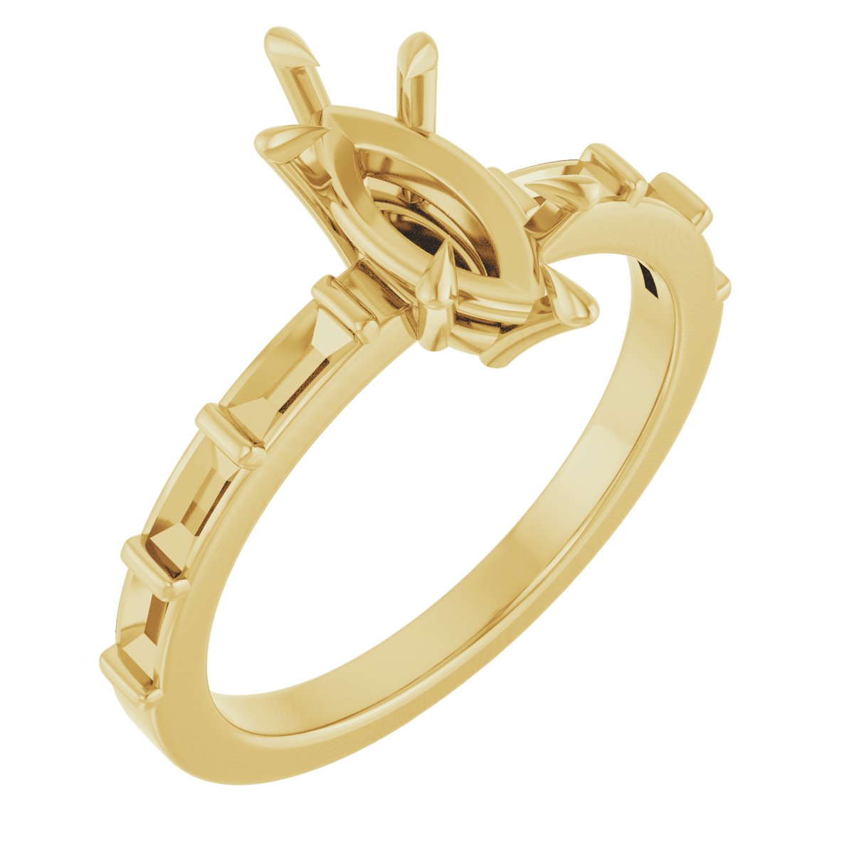 Claw-Prong Accented Engagement Ring