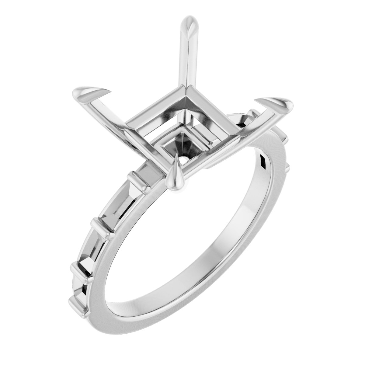Claw-Prong Accented Engagement Ring
