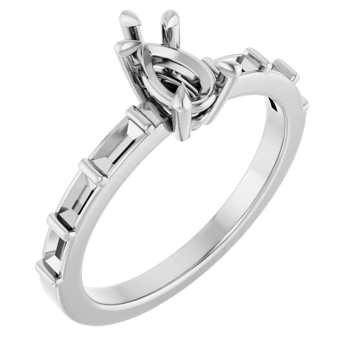 Claw-Prong Accented Engagement Ring