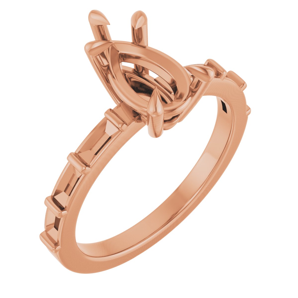 Claw-Prong Accented Engagement Ring