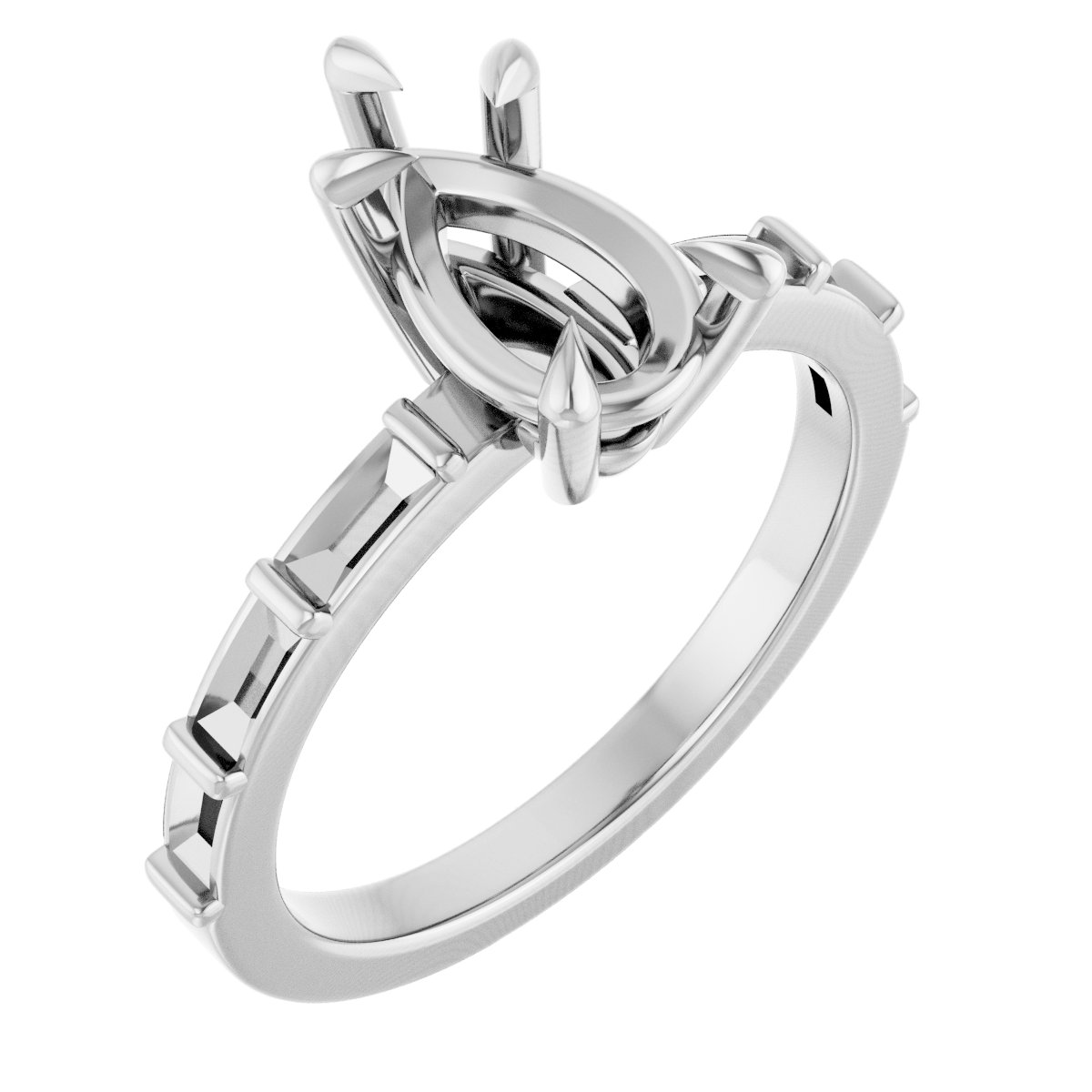 Claw-Prong Accented Engagement Ring