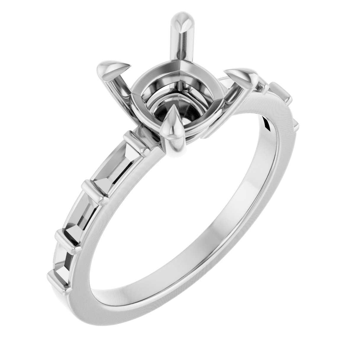 Claw-Prong Accented Engagement Ring