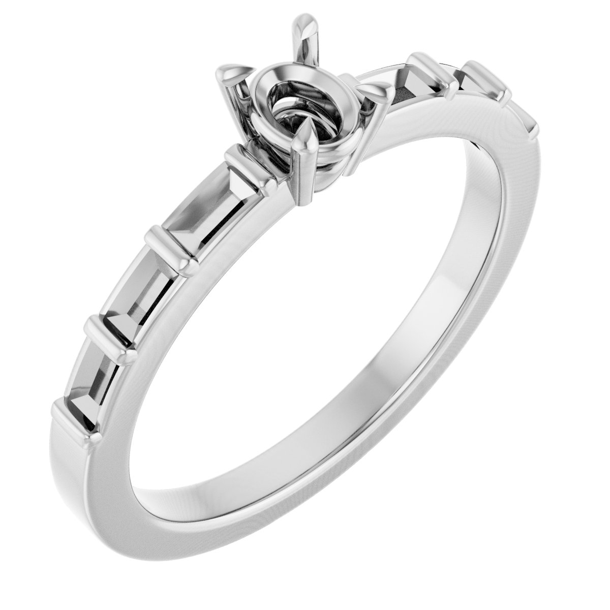 Claw-Prong Accented Engagement Ring