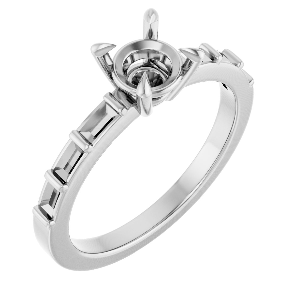 Claw-Prong Accented Engagement Ring