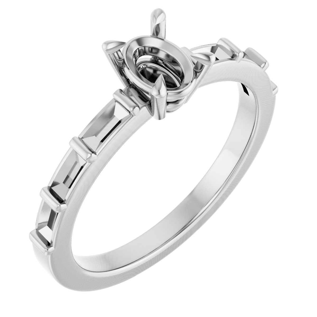Claw-Prong Accented Engagement Ring