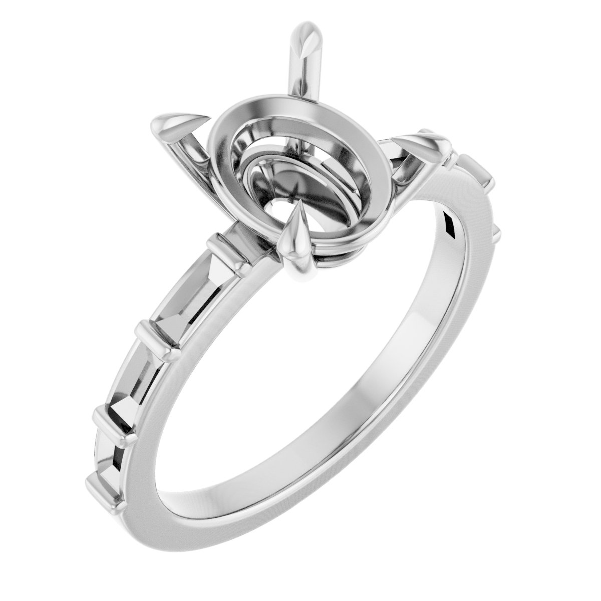 Claw-Prong Accented Engagement Ring