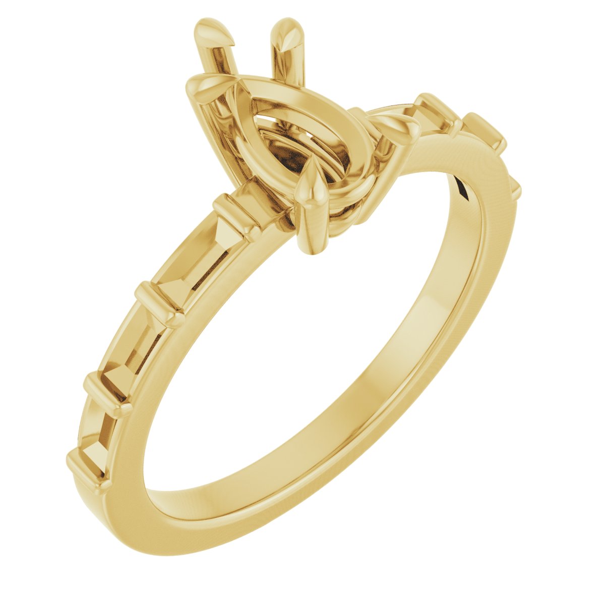 Claw-Prong Accented Engagement Ring