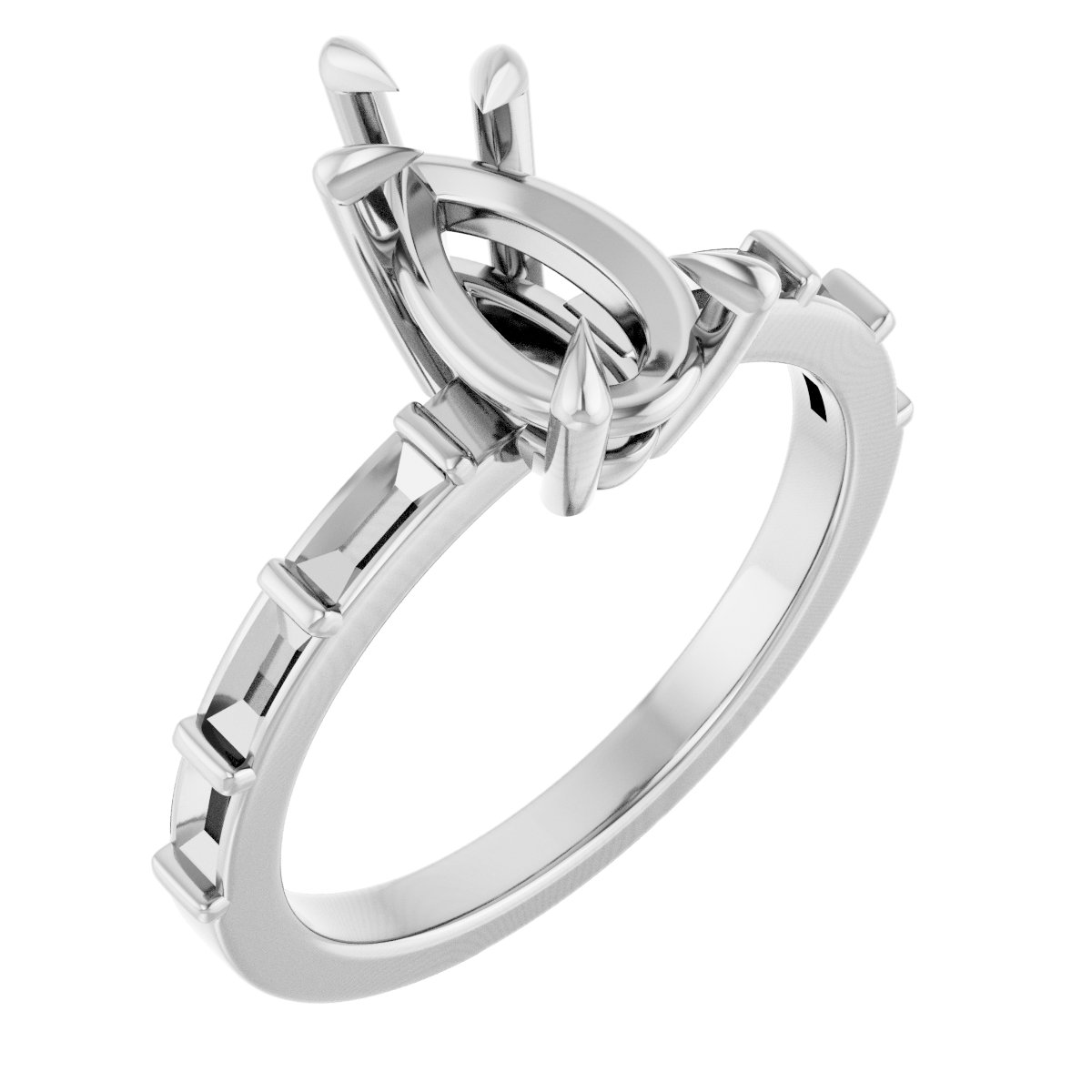 Claw-Prong Accented Engagement Ring