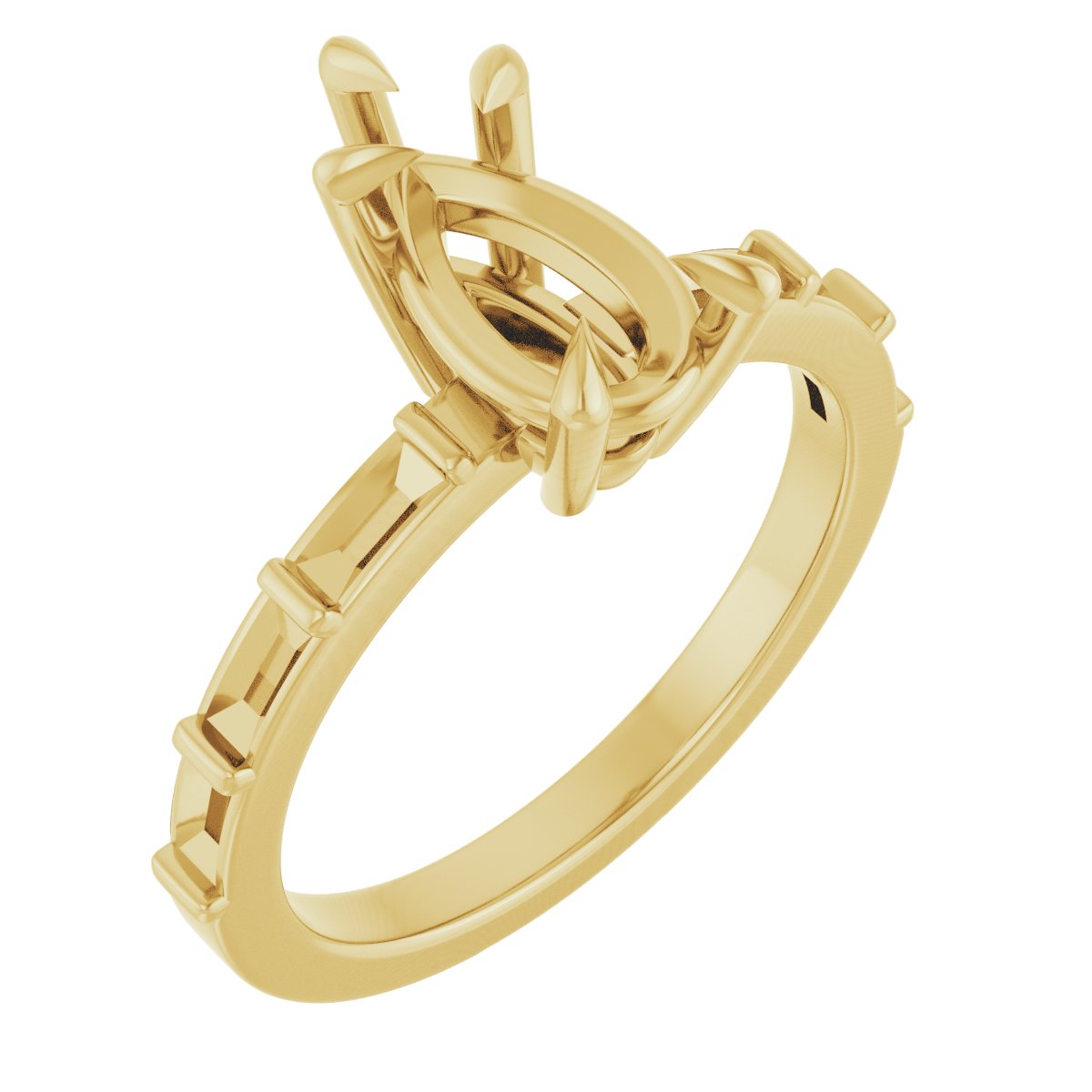 Claw-Prong Accented Engagement Ring