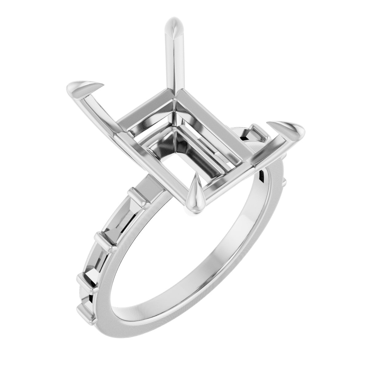 Claw-Prong Accented Engagement Ring