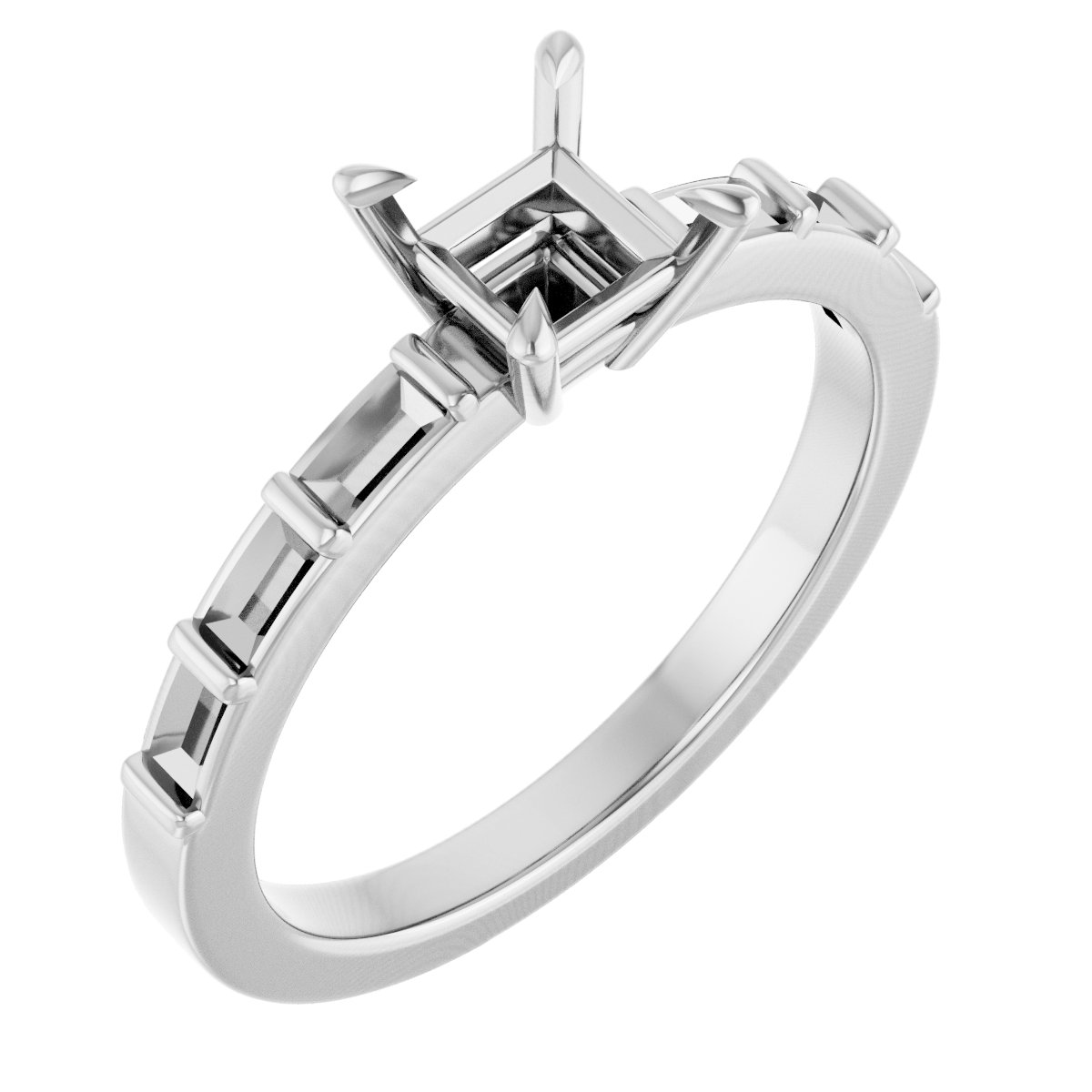 Claw-Prong Accented Engagement Ring