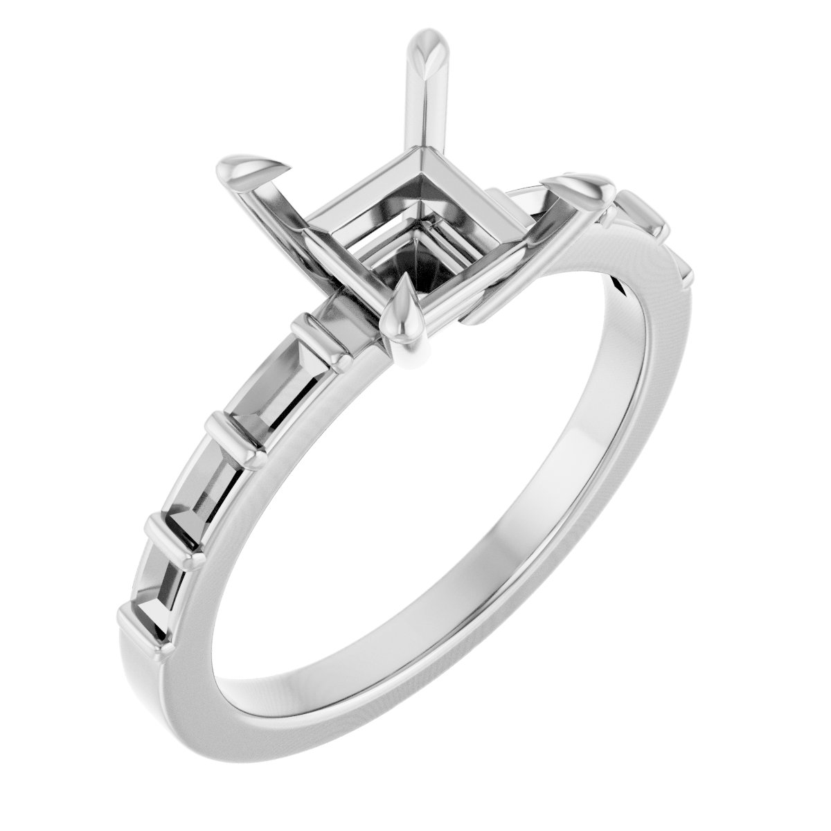 Claw-Prong Accented Engagement Ring