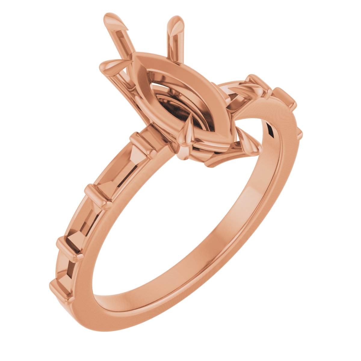 Claw-Prong Accented Engagement Ring