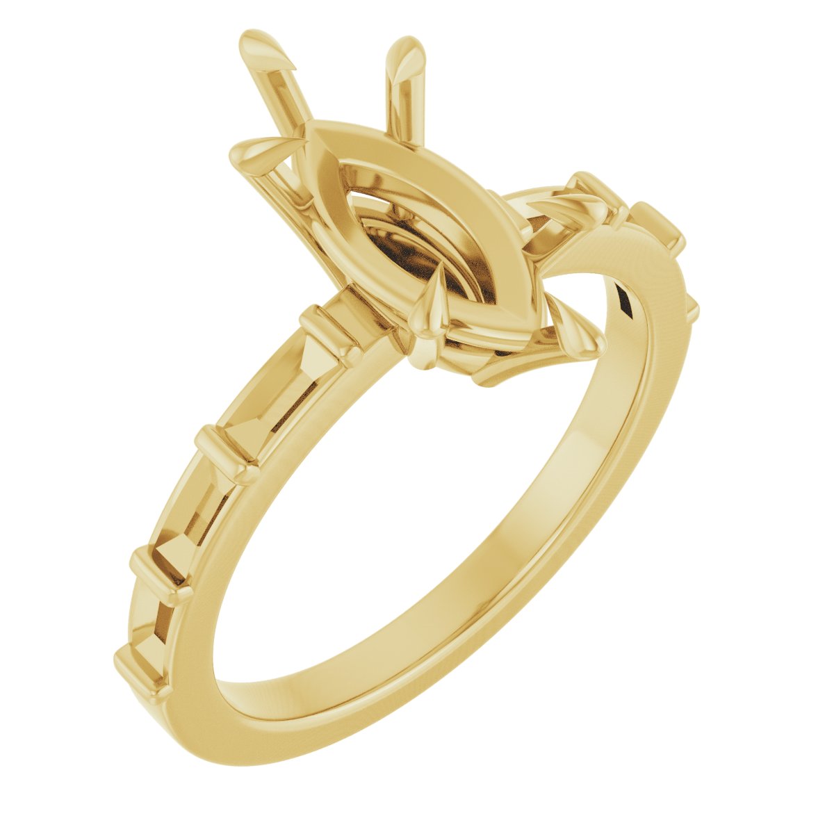 Claw-Prong Accented Engagement Ring