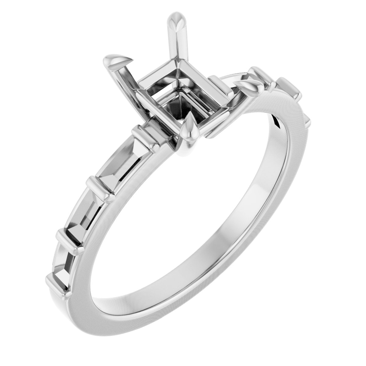 Claw-Prong Accented Engagement Ring