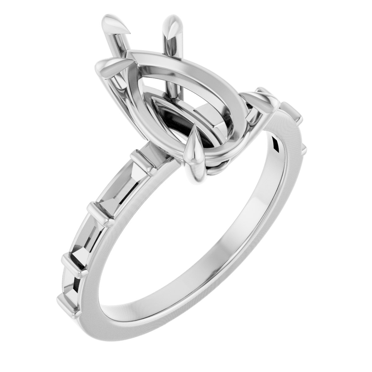 Claw-Prong Accented Engagement Ring