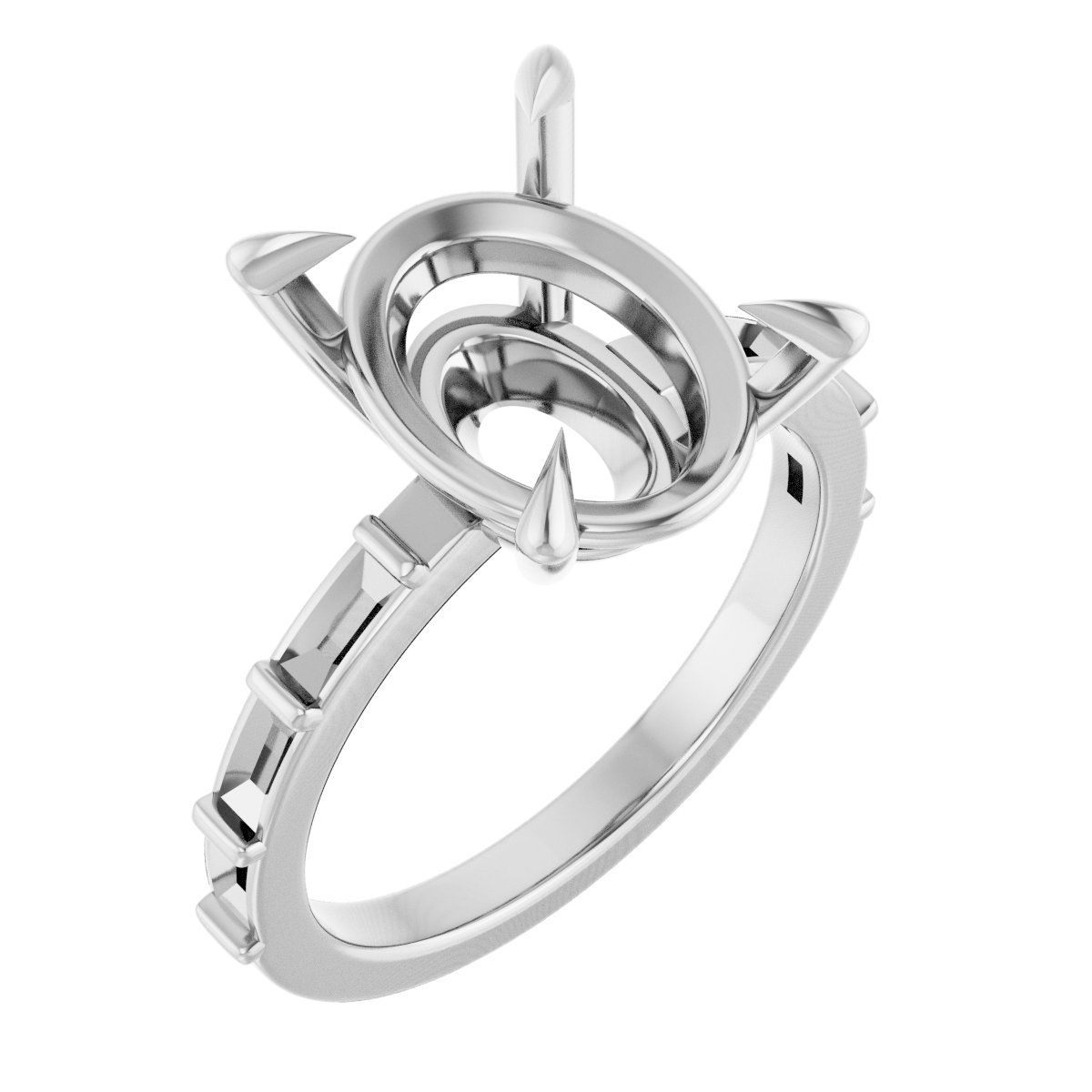 Claw-Prong Accented Engagement Ring