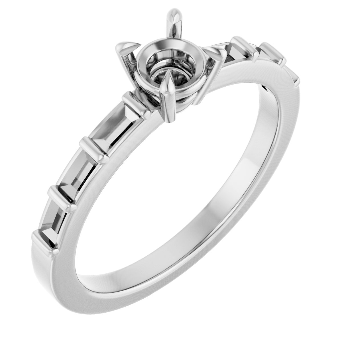 Claw-Prong Accented Engagement Ring
