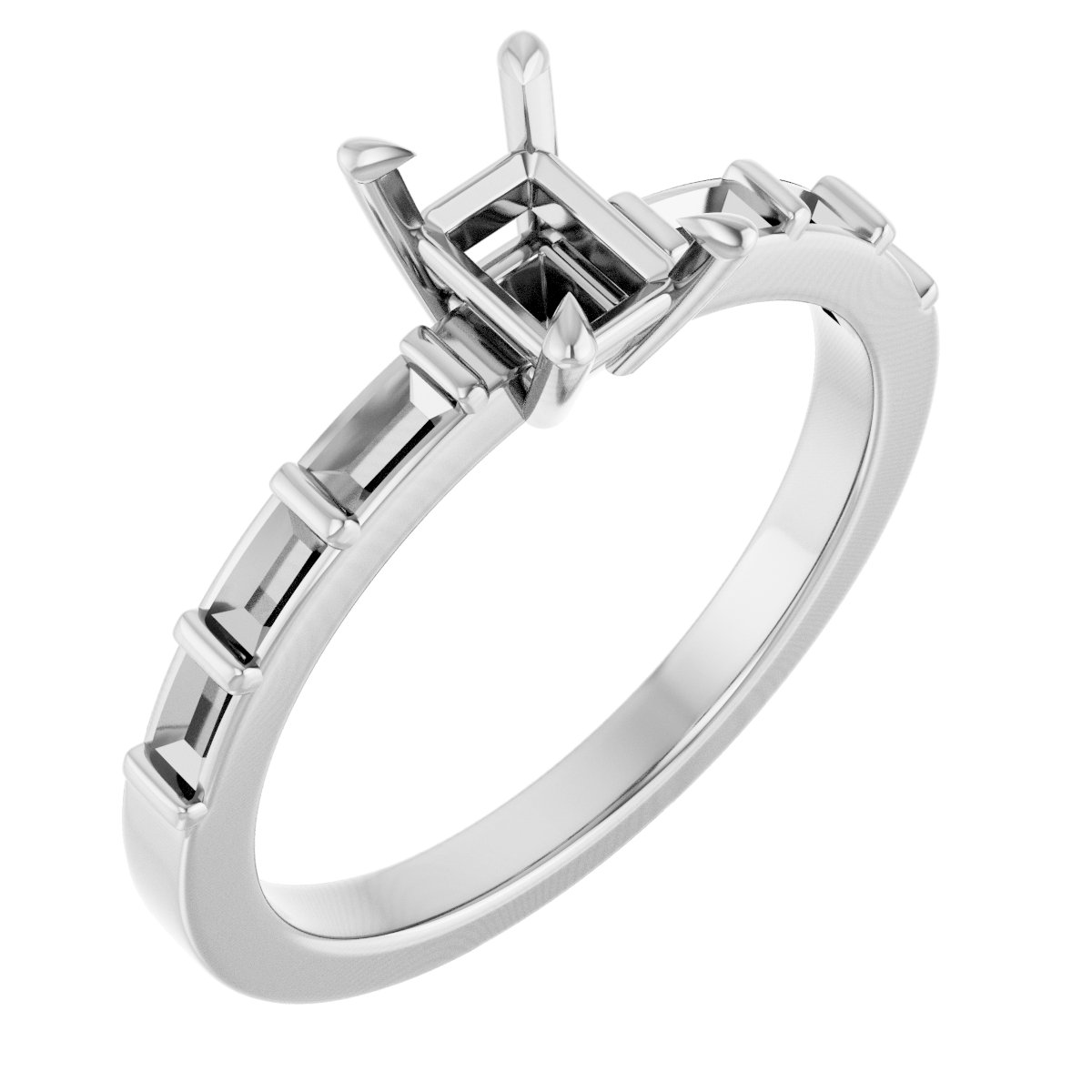 Claw-Prong Accented Engagement Ring