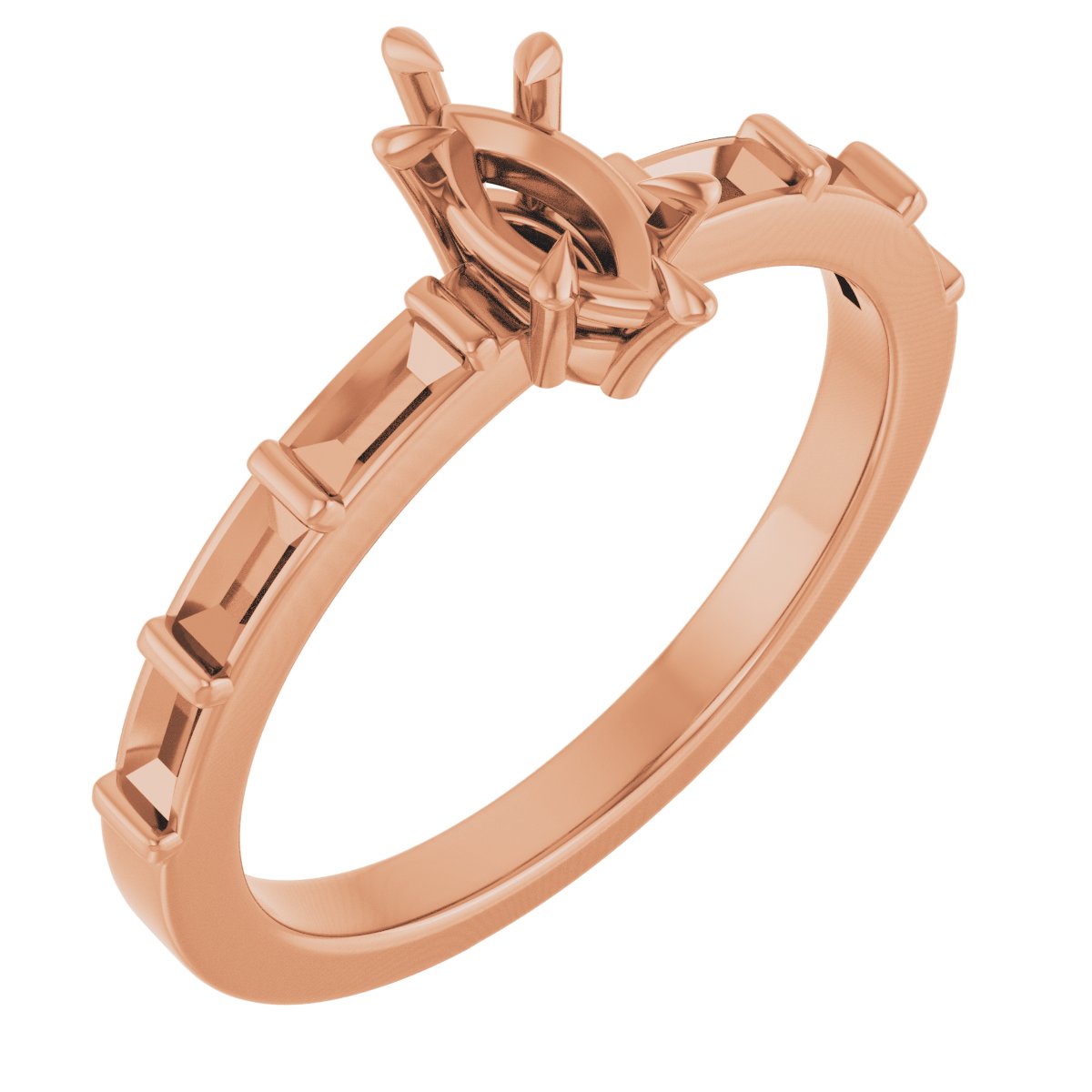 Claw-Prong Accented Engagement Ring