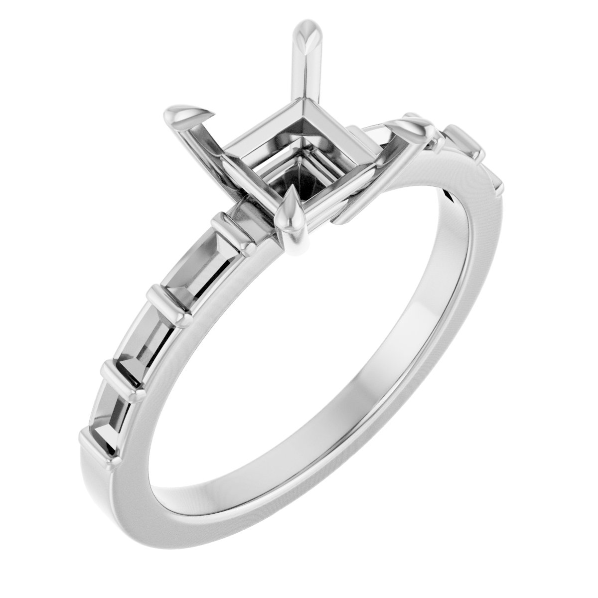 Claw-Prong Accented Engagement Ring