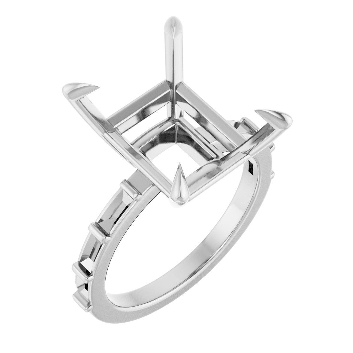 Claw-Prong Accented Engagement Ring
