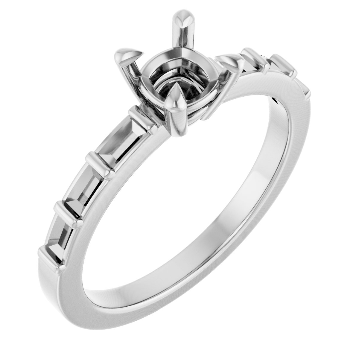 Claw-Prong Accented Engagement Ring