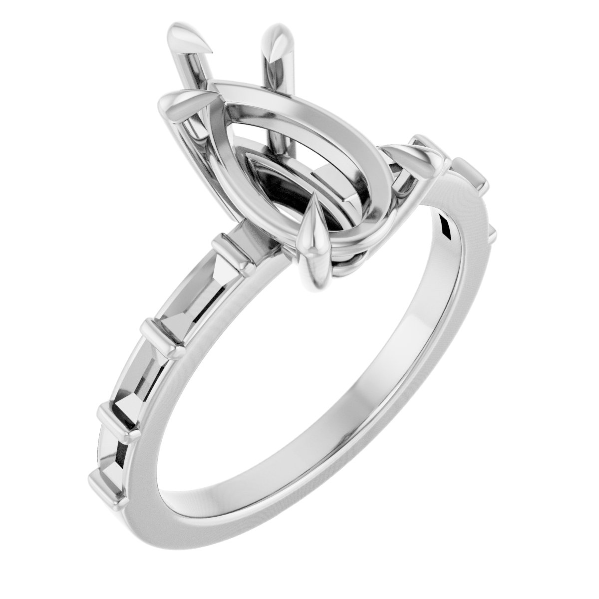 Claw-Prong Accented Engagement Ring