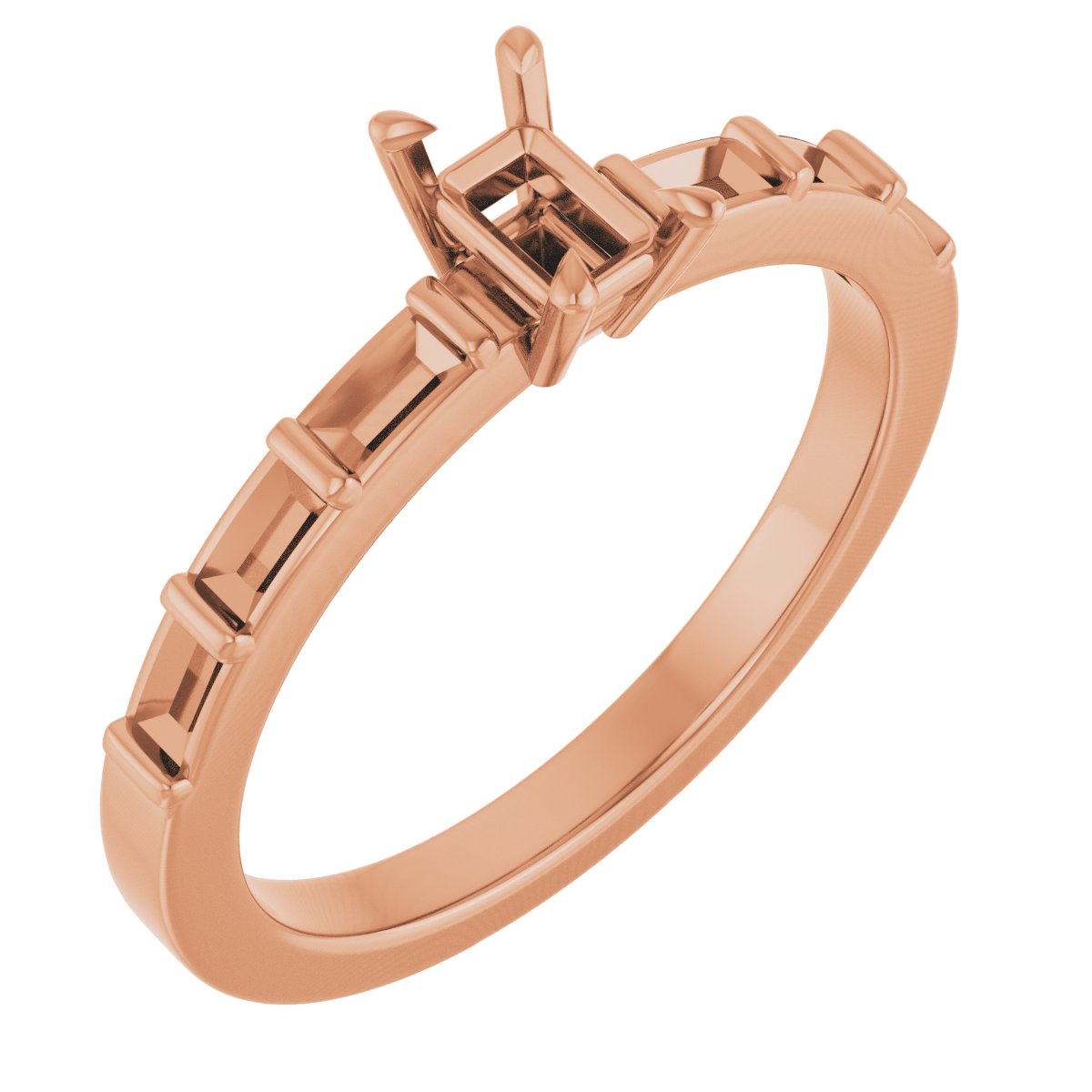 Claw-Prong Accented Engagement Ring