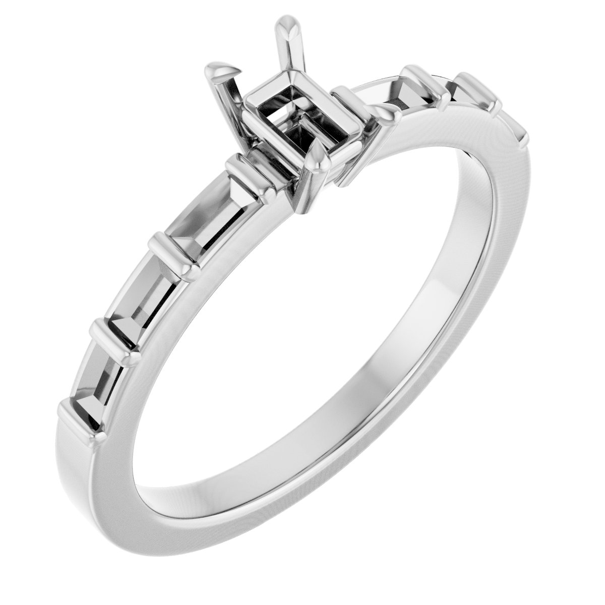 Claw-Prong Accented Engagement Ring