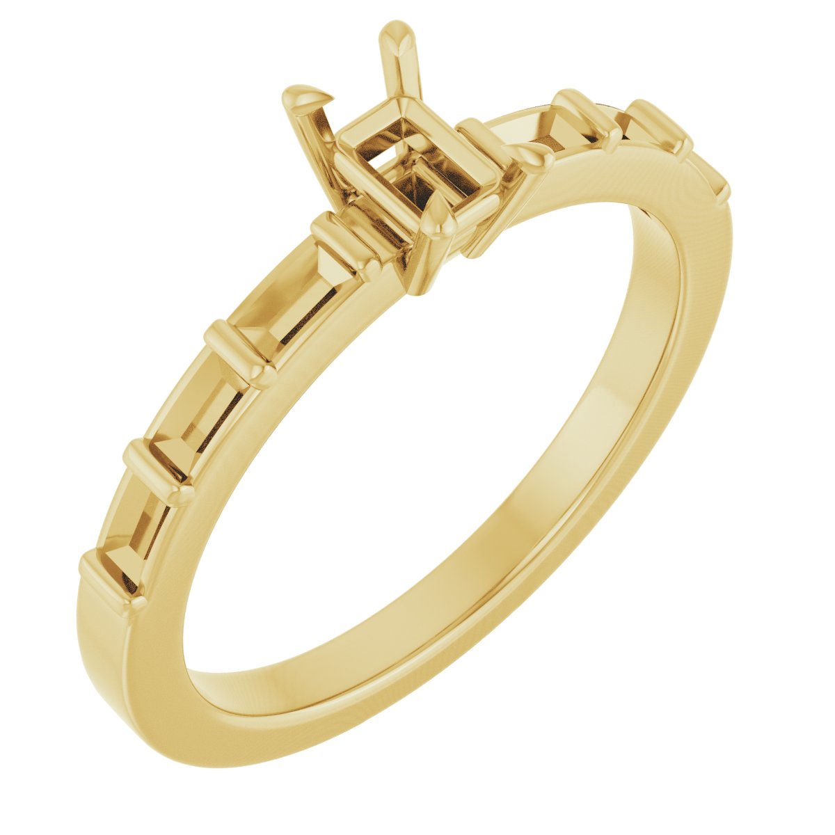 Claw-Prong Accented Engagement Ring