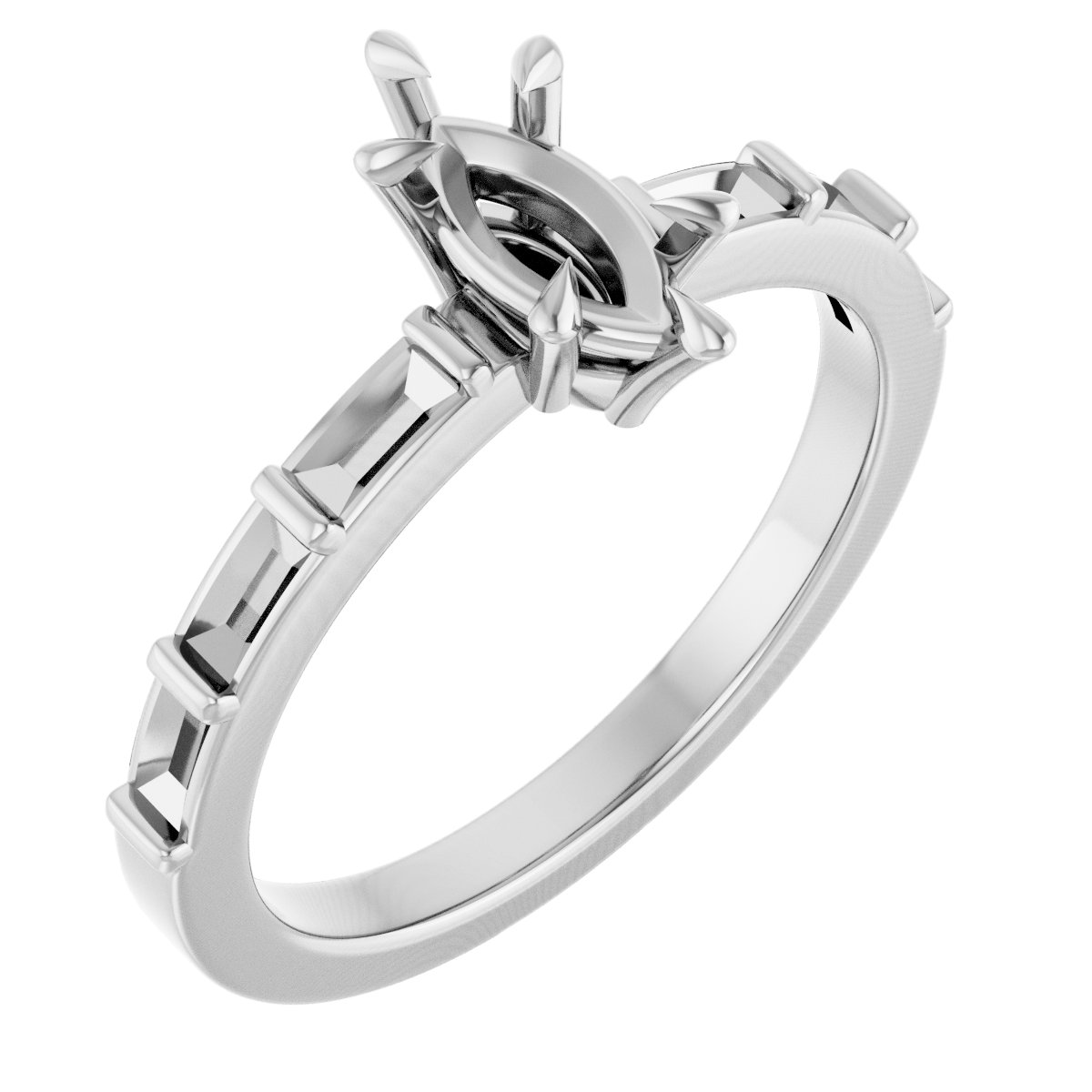 Claw-Prong Accented Engagement Ring