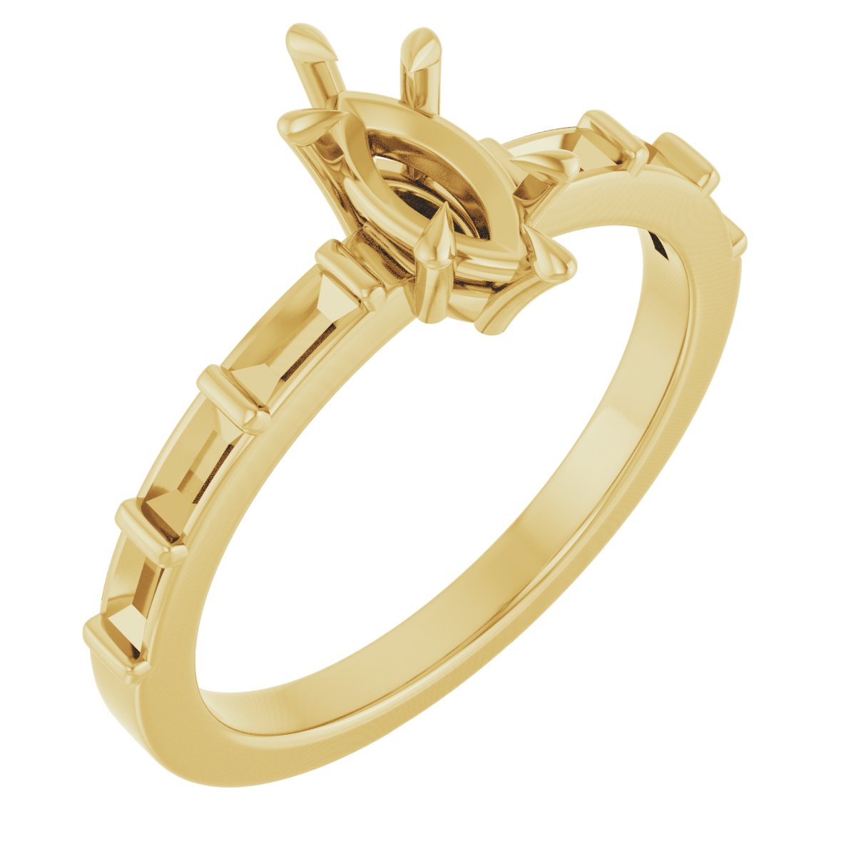 Claw-Prong Accented Engagement Ring