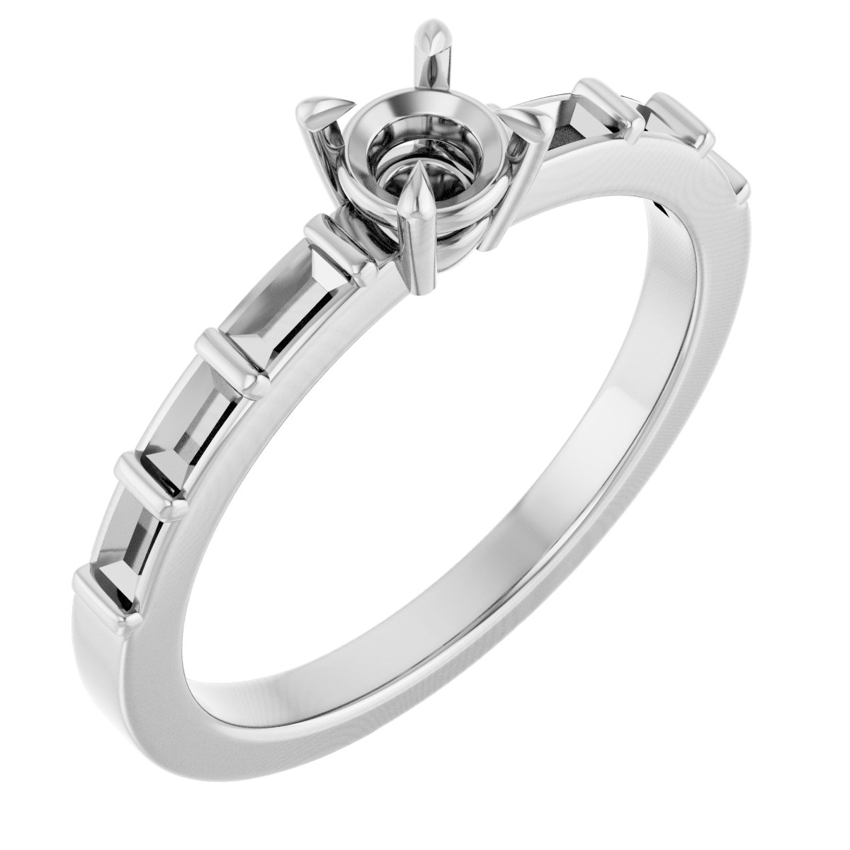 Claw-Prong Accented Engagement Ring