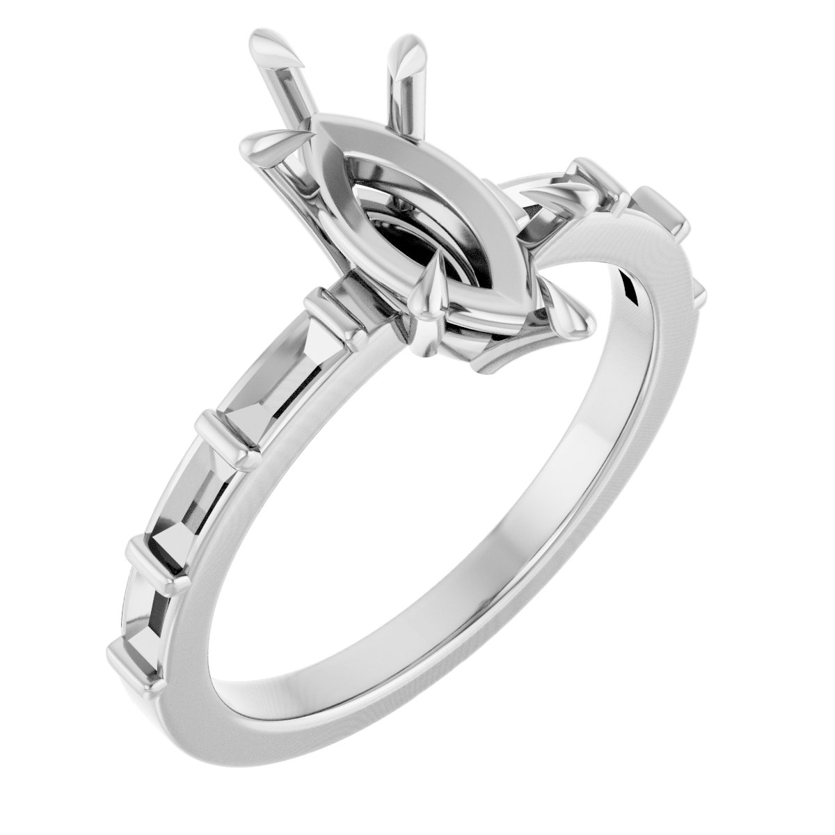 Claw-Prong Accented Engagement Ring