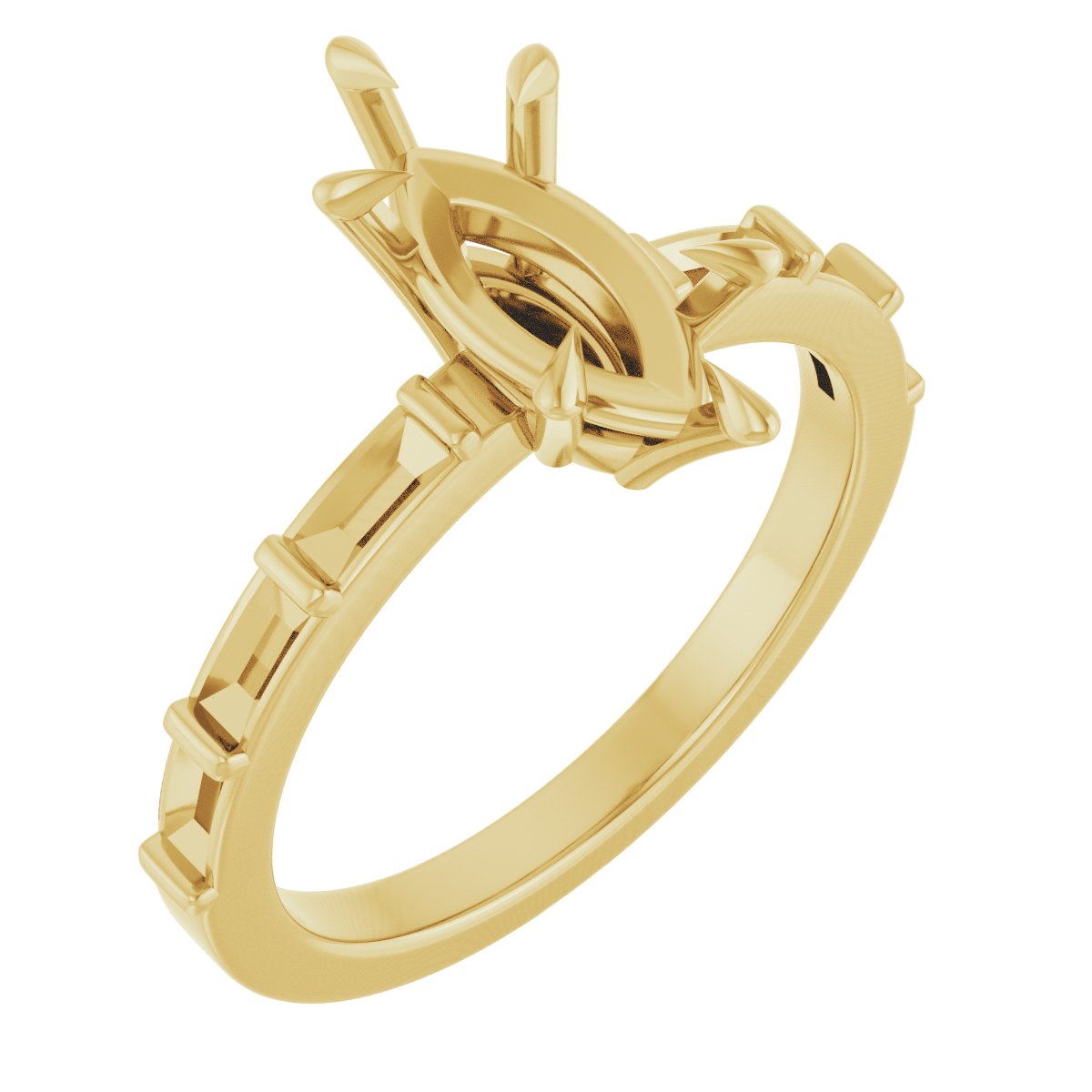 Claw-Prong Accented Engagement Ring