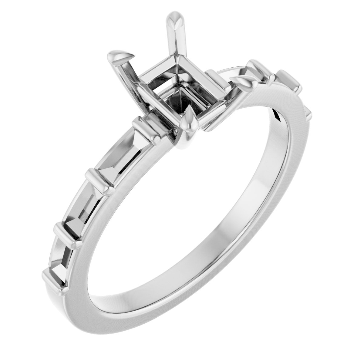 Claw-Prong Accented Engagement Ring