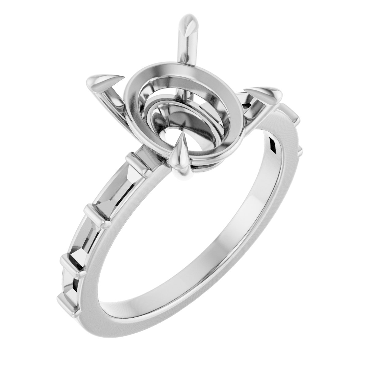 Claw-Prong Accented Engagement Ring
