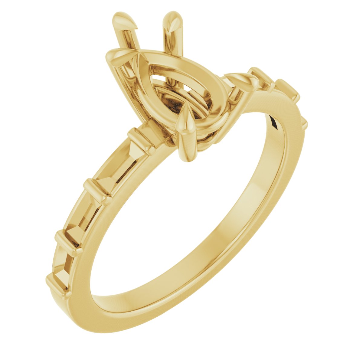 Claw-Prong Accented Engagement Ring