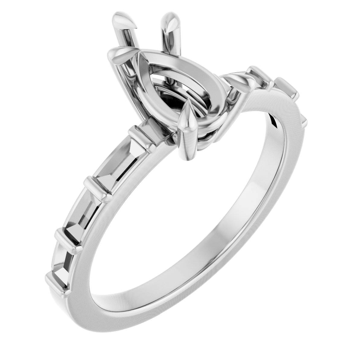 Claw-Prong Accented Engagement Ring