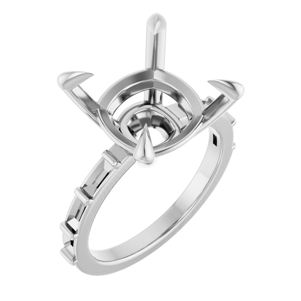 Claw-Prong Accented Engagement Ring