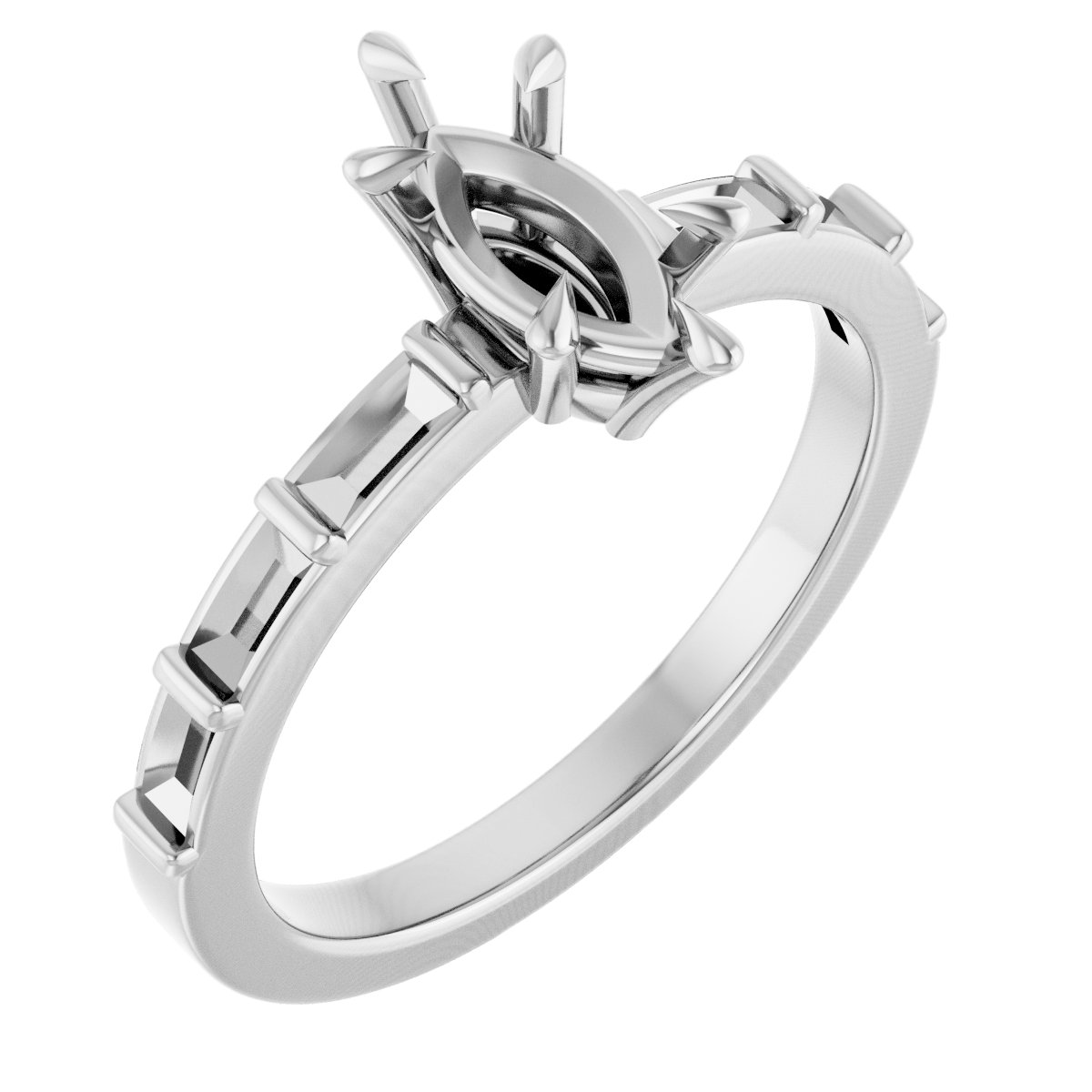 Claw-Prong Accented Engagement Ring