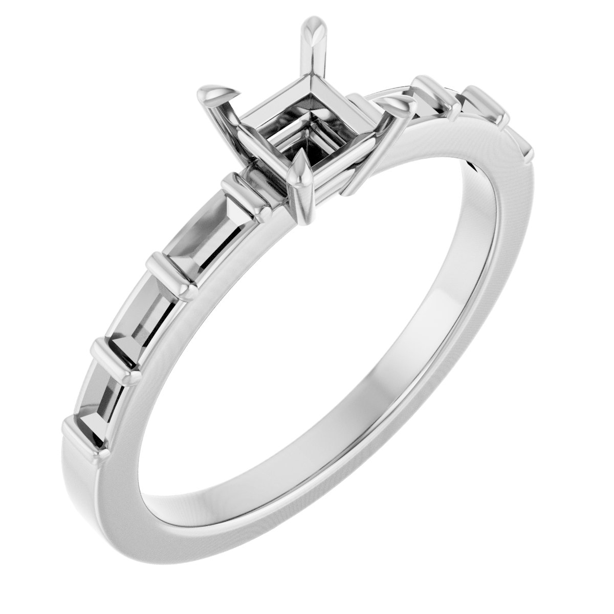 Claw-Prong Accented Engagement Ring