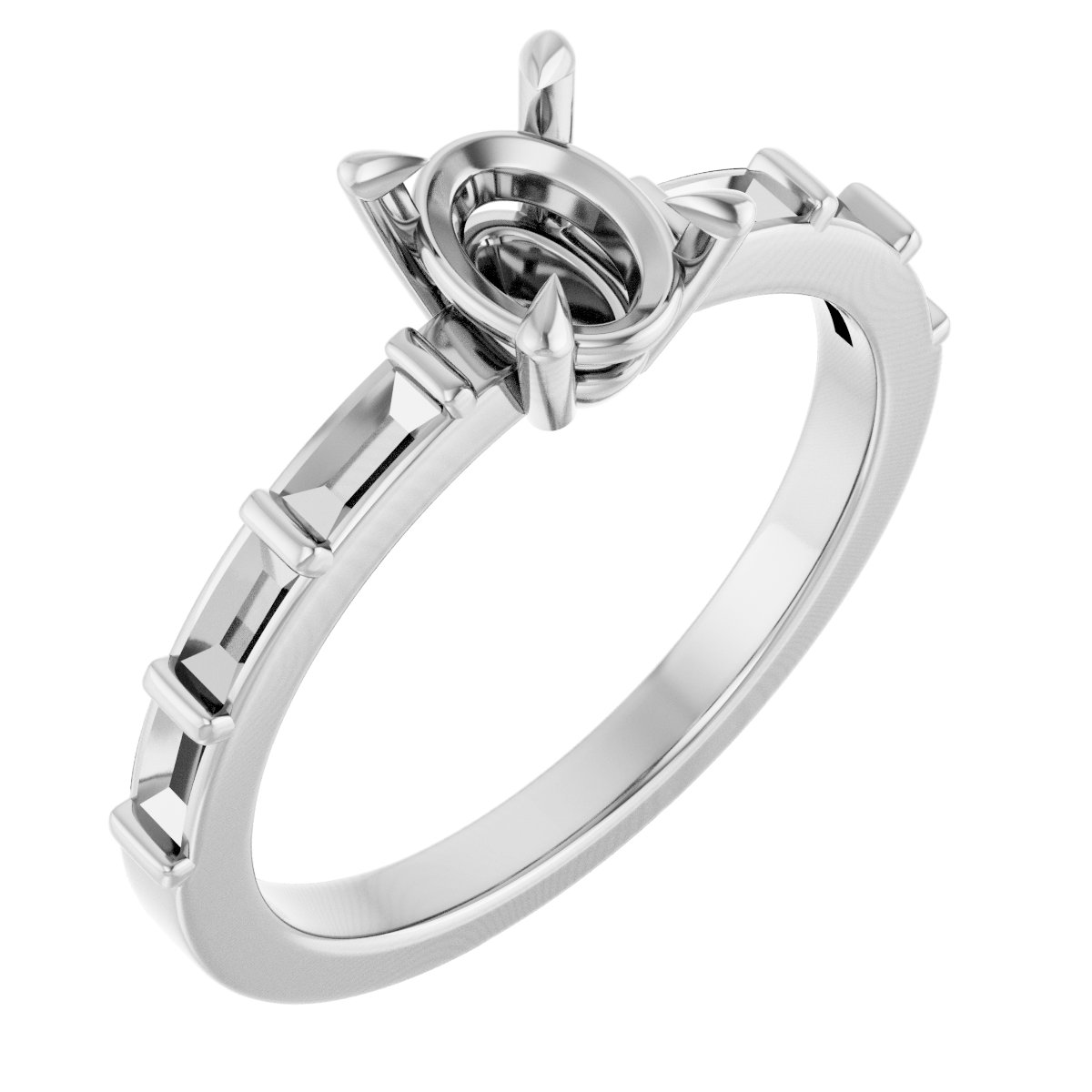 Claw-Prong Accented Engagement Ring