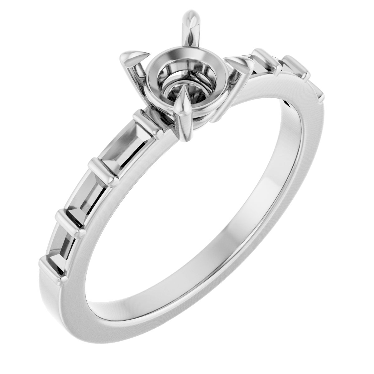 Claw-Prong Accented Engagement Ring