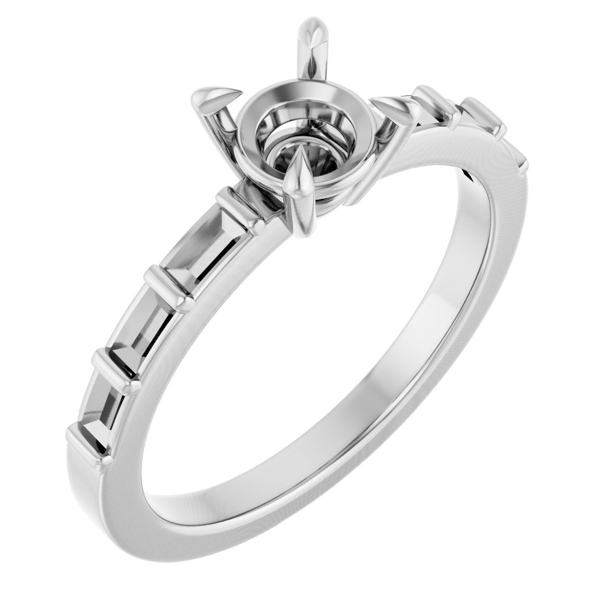 Claw-Prong Accented Engagement Ring